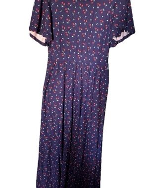 Super Cute Dresses Women’s Navy Cherry Print Maxi Dress